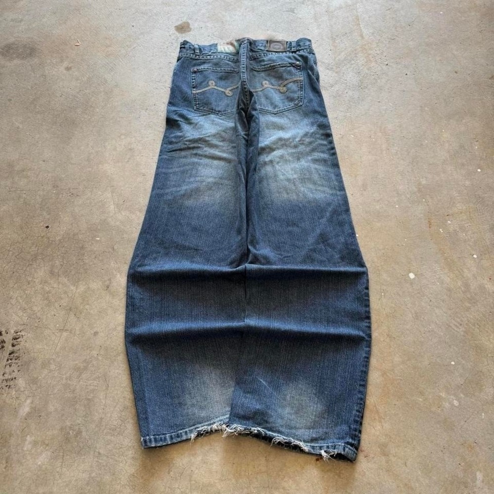 Baggy LRG Wide Leg Southpole Styl Y2K Vintage Denim Jeans 38x34